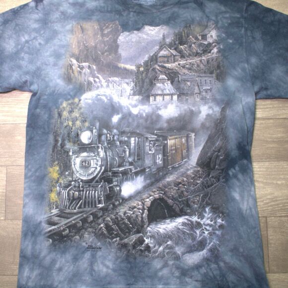 The Mountain Train Shirt Medium Dyed Locomotive No 42 Ted Blaylock 1998 - Picture 1 of 5